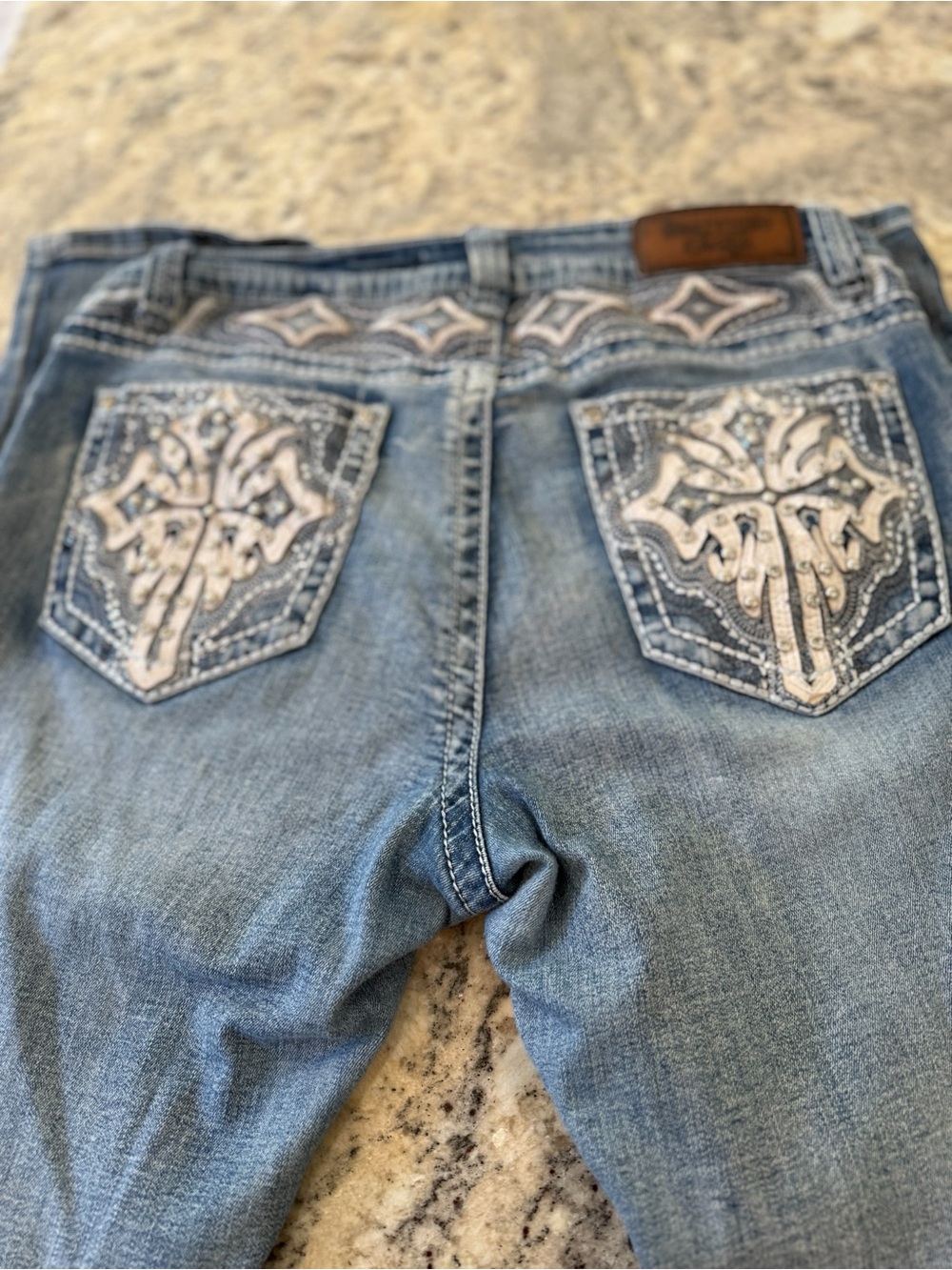 Westfield Eagle Embellished Embroidered Boot Cut Size 15 Denim stretch Jeans